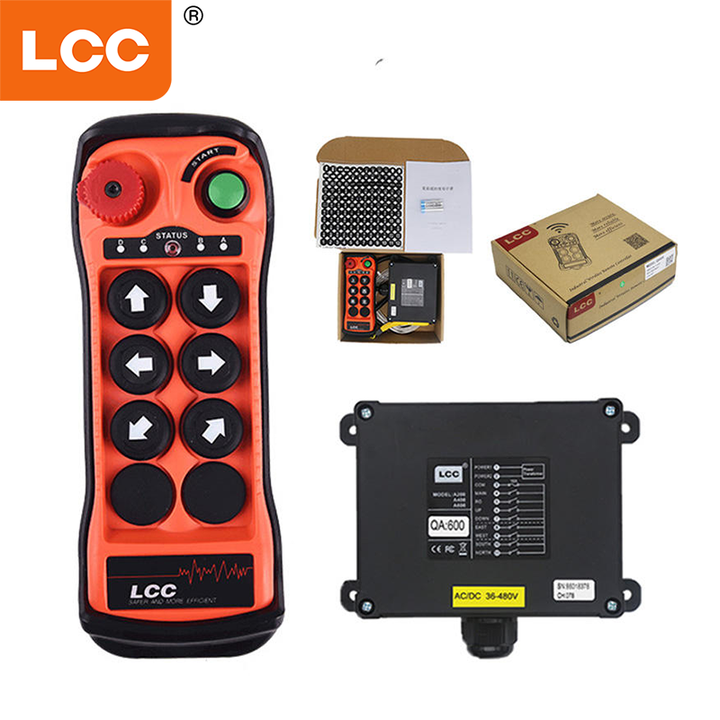 LCCメーカーQA600防水6 Button110V 220V 24VTruckワイヤレスリフティングオーバーヘッドクレーンホイストラジオ産業リモコン