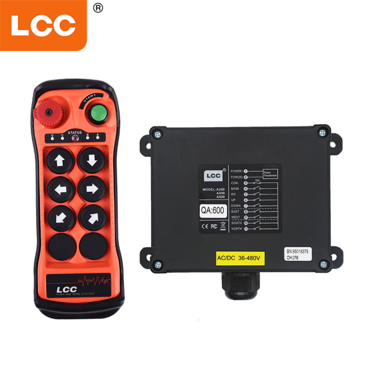 LCCメーカーQA600防水6 Button110V 220V 24VTruckワイヤレスリフティングオーバーヘッドクレーンホイストラジオ産業リモコン