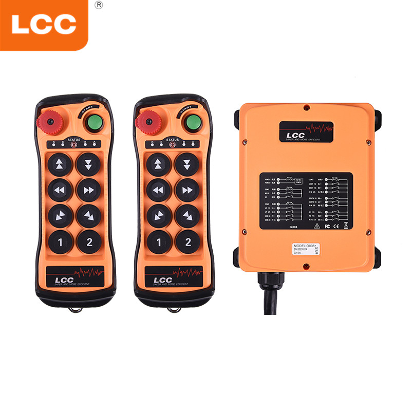 Q8008ボタンワイヤレス無線送信機および受信機産業用クレーンリモート無線制御