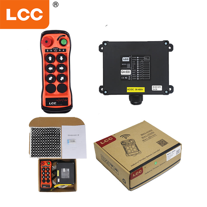 LCCメーカーQA600防水6 Button110V 220V 24VTruckワイヤレスリフティングオーバーヘッドクレーンホイストラジオ産業リモコン