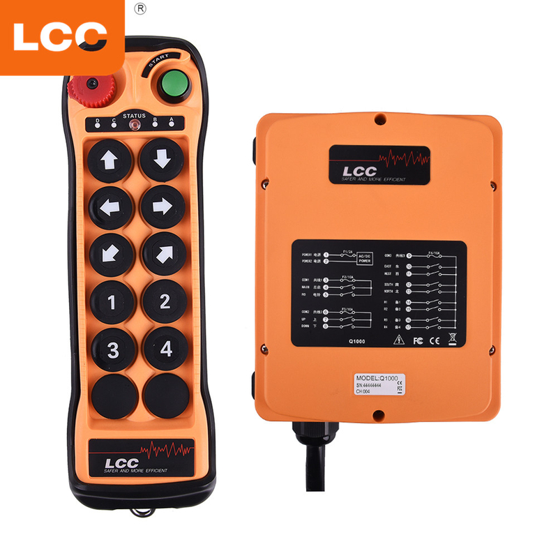 Q1000 10ボタンブリッジクレーン用のシングルスピード産業リモコン
